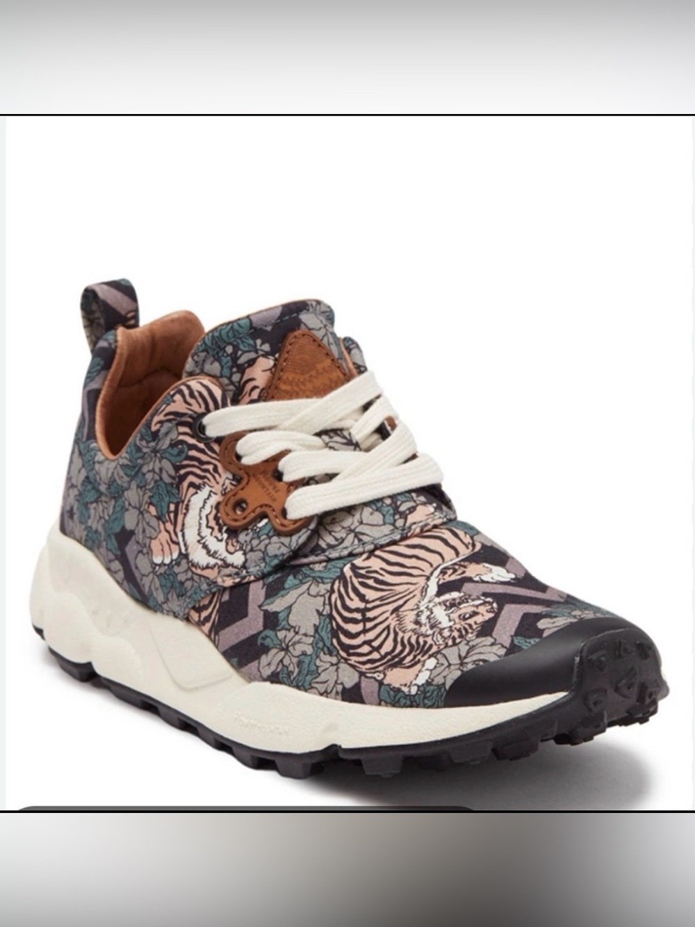 Flower Mountain Anthropologie Floral Tiger Chevron Pampas Sneaker 6.5
